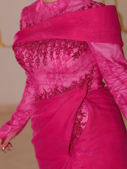 Fuchsia Radiance Mermaid Gown